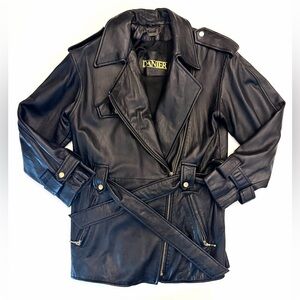 Danier Women’s Black Leather Biker Style Jacket - XXS